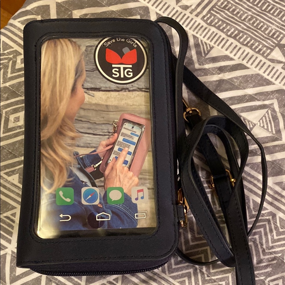 Save the Girls Black Crossbody Phone Purse